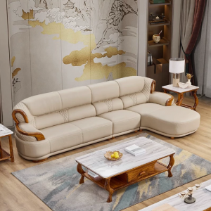 Solid Wood Chinese Wujin Leather Sofa Set‌